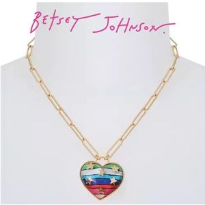 🆕 Betsey Johnson Rainbow Heart Pendant Necklace